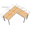 Bàn giám đốc chữ L gỗ Plywood chân sắt Oval HBOV043