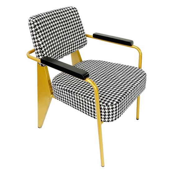 Ghế sofa đơn khung màu vàng đồng nệm vải GSD68043