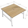 Bàn cụm 2 120x120cm gỗ Plywood phủ melamin chân sắt Aconcept HBAC039
