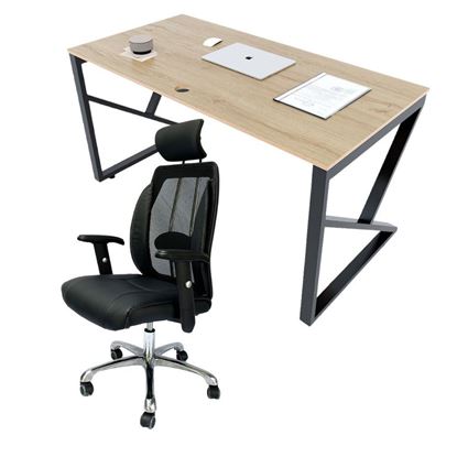 Combo bàn làm việc 140x70cm và ghế ngả lưng có tựa đầu CB68153