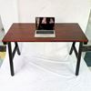Bàn làm việc gỗ Tràm dày 25mm màu cánh gián chân sắt Aconcept HBWD046