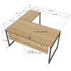Chi tiết kích thước bàn làm việc chữ L 180x160cm