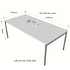 Bàn họp 200x100cm gỗ Plywood phủ melamin chân hệ Slean HBSL023