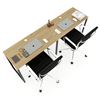 Bàn cụm 2 200x50cm gỗ Plywood phủ melamin chân Slean HBSL012