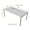 Bàn họp 180x90cm gỗ Plywood phủ melamin chân hệ Slean HBSL022