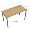 Bàn làm việc 120x60cm gỗ Plywood phủ melamin chân hệ Slean HBSL004