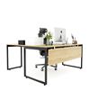 Bàn làm việc chữ 160x150cm gỗ Plywood chân sắt hệ SLEAN HBSL019