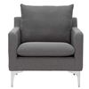 Sofa đơn nệm bọc vải chân inox ArmChair 11 GSD68040