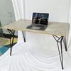 Bàn làm việc gỗ Plywood melamin màu bê tông chân sắt Hairpin Plus SPD68165
