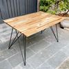 Bàn ăn 140x80cm gỗ tràm chân sắt Hairpin pro BA68077