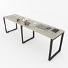 Bàn cụm 2 240x60cm gỗ Plywood màu bê tông hệ RECTANG HBRT050