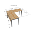 Bàn làm việc chữ L 140x150cm gỗ Plywood màu bê tông hệ Uconcept HBUC048