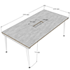 Bàn họp 200x100cm gỗ Plywood vân sồi chân sắt hệ CONE HBCO029