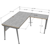 Bàn chữ L 160x150cm gỗ Plywood phủ melamin chân sắt CONE HBCO039