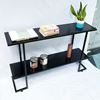 Bàn console, bàn trang trí 2 tầng gỗ cao su khung sắt CST016