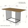 Bàn ăn Gemma chân sắt mặt gỗ cao su BA68063