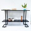 Bàn console, bàn trang trí 2 tầng gỗ cao su khung sắt CST016