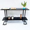 Bàn console, bàn trang trí 2 tầng gỗ cao su khung sắt CST016