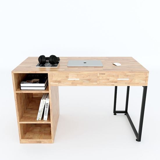Bàn làm việc 2 ngăn kéo 120x60cm chân kết hợp tủ BD68074