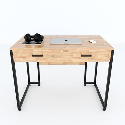Bàn làm việc 2 ngăn kéo có tấm chắn gỗ cao su BD68076