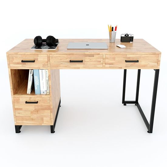 Bàn làm việc 3 ngăn kéo 120x60cm chân kết hợp tủ BD68077