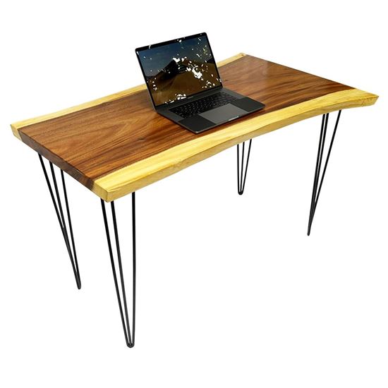Bàn làm việc gỗ me tây 120x60cm chân sắt Hairpin BMT067