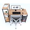 Bàn vi tính kết hợp kệ khung sắt gỗ cao su COD68050
