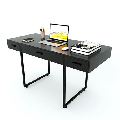 Bàn làm việc 3 ngăn kéo 140x60cm gỗ cao su chân sắt BD68081