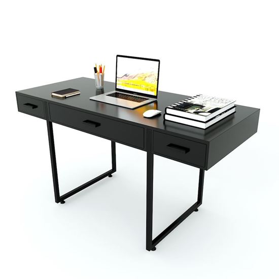 Bàn làm việc 3 ngăn kéo 140x60cm gỗ cao su chân sắt BD68081