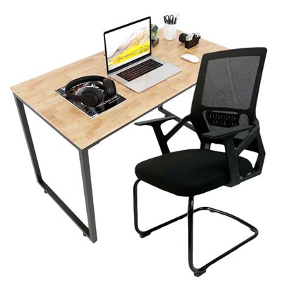 Combo bàn làm việc 120x60cm và ghế chân quỳ lưng lưới CB68143