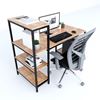 Bàn vi tính kết hợp kệ khung sắt gỗ cao su COD68050