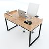 Bàn làm việc 2 ngăn kéo gỗ cao su chân sắt BD68075
