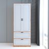 Tủ quần áo hiện đại 2 ngăn kéo gỗ cao su TQA68020