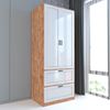Tủ quần áo hiện đại 2 ngăn kéo gỗ cao su TQA68020