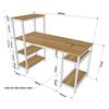 Bàn vi tính kết hợp kệ khung sắt gỗ cao su COD68050
