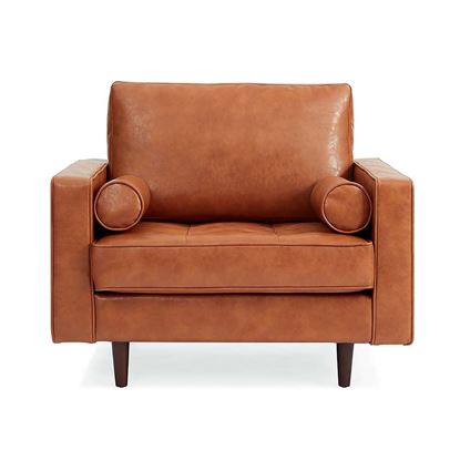 Sofa đơn nệm bọc simili nâu ArmChair 01 GSD68030