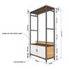 Kệ quần áo 100x40cm có hộc tủ gỗ cao su khung sắt KQA68048