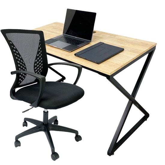 Combo Bàn Làm Việc Xconcept Và Ghế Chân Xoay Lưng Lưới Hoa Văn CB68125