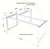 Kích thước chân sắt tam giác cho bàn chữ l