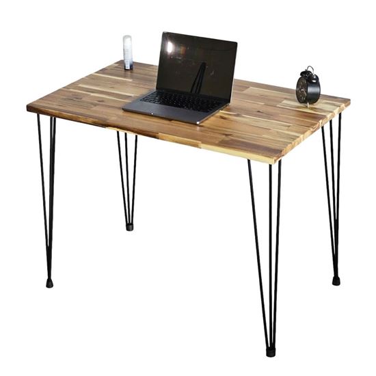 Bàn làm việc 100x60cm gỗ tràm chân sắt Hairpin HBWD034
