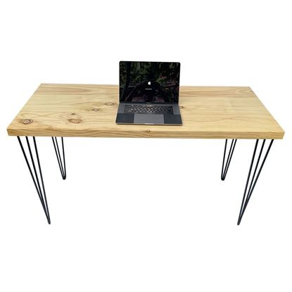 Bàn làm việc 140x60cm gỗ thông dày 4cm chân sắt Hairpin SPD68157