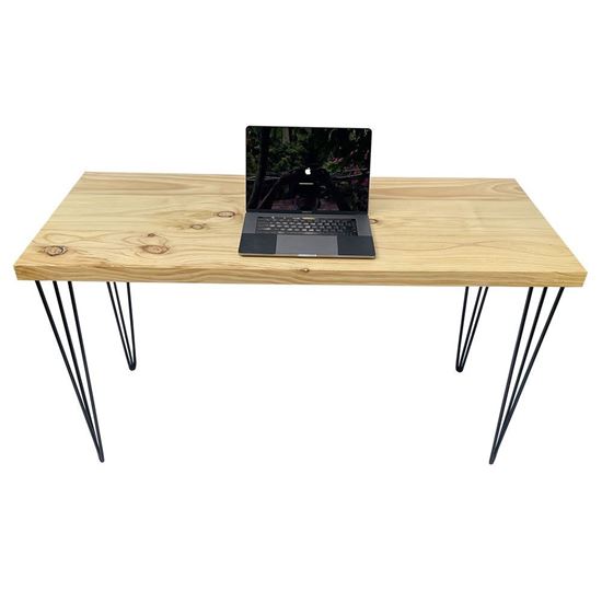 Bàn làm việc 140x60cm gỗ thông dày 4cm chân sắt Hairpin SPD68157