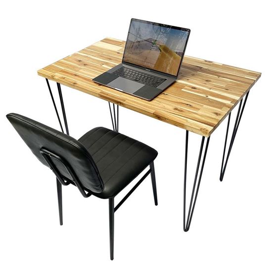 Combo Bàn Làm Việc Gỗ Tràm Và Ghế Nệm Da CB68135