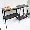 Bàn trang trí, bàn console 2 tầng gỗ màu nâu lau độc đáo CST012