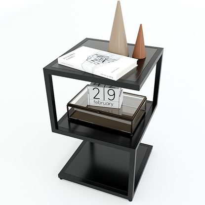 Bàn bên sofa gỗ cao su khung sắt SST006