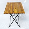 Bàn gấp gọn ngoài trời 60x80cm mặt gỗ tràm CFD68092
