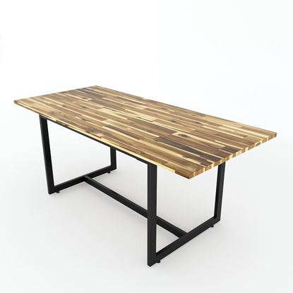 Bàn ăn chữ nhật Erica 140/160x80cm gỗ tràm khung chân sắt BA68051