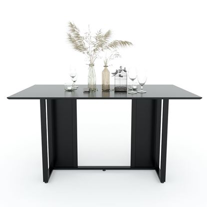 Bàn ăn chân sắt mặt gỗ nhiều màu BA68053