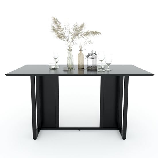 Bàn ăn chân sắt mặt gỗ nhiều màu BA68053