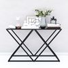 Bàn console, bàn trang trí mặt gỗ đen khung sắt Xconcept CST007